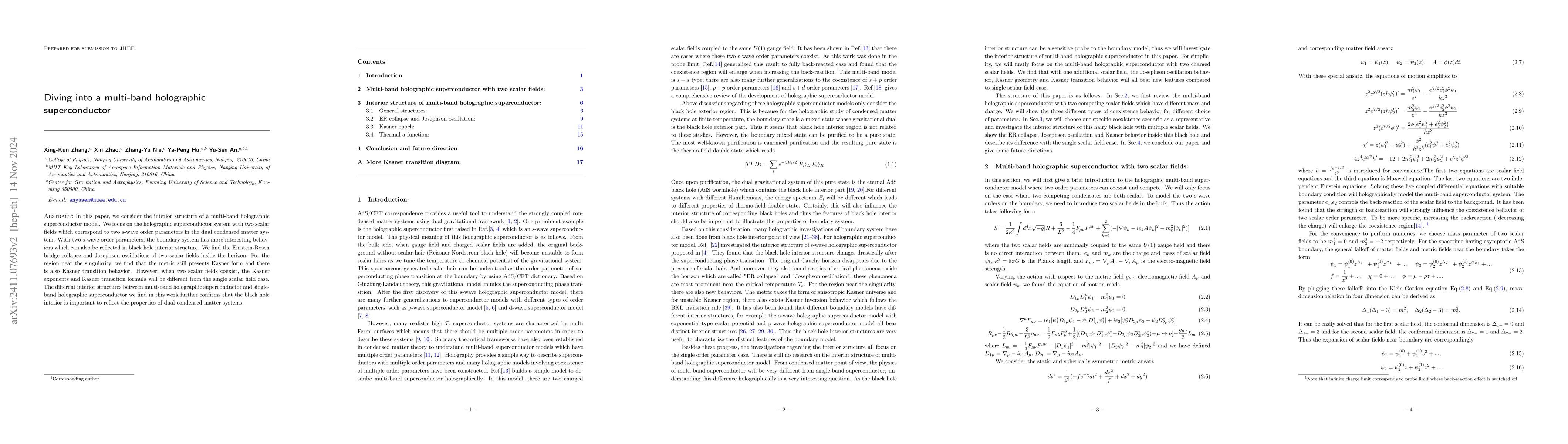 Thumbnail for Diving into a multi-band holographic superconductor