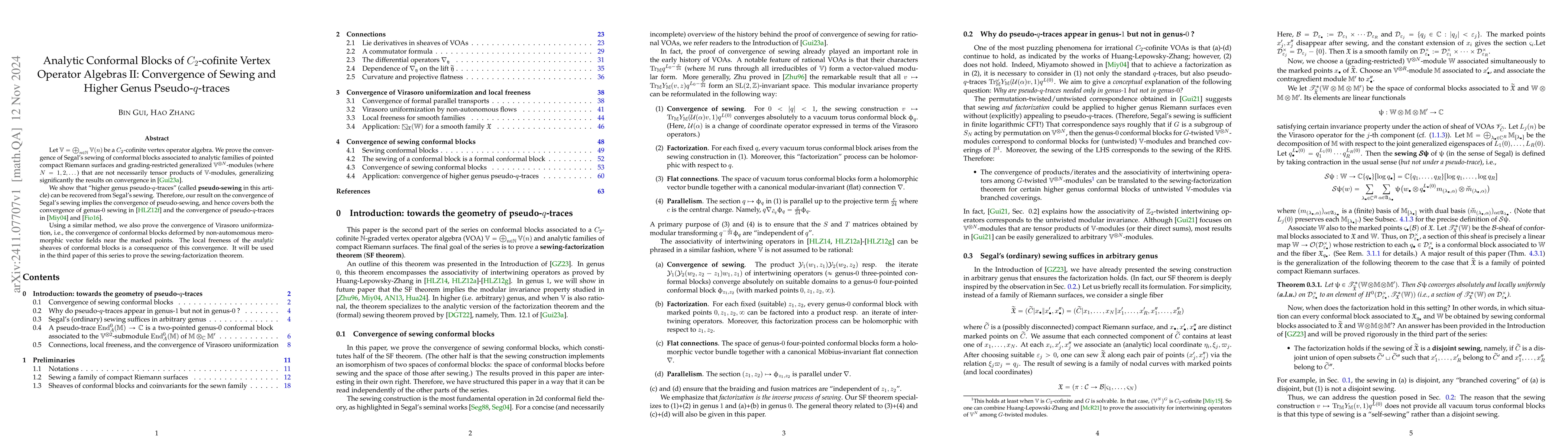 Thumbnail for Analytic Conformal Blocks of $C_2$-cofinite Vertex Operator Algebras II:
  Convergence of Sewing and Higher Genus Pseudo-$q$-traces