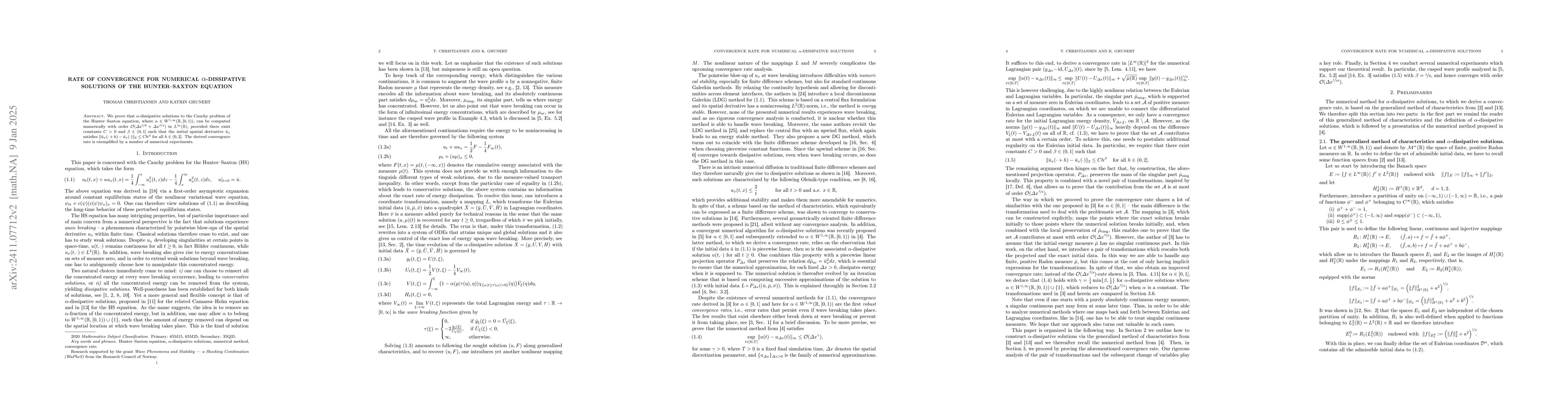 Thumbnail for Rate of convergence for numerical $α$-dissipative solutions of the
  Hunter-Saxton equation
