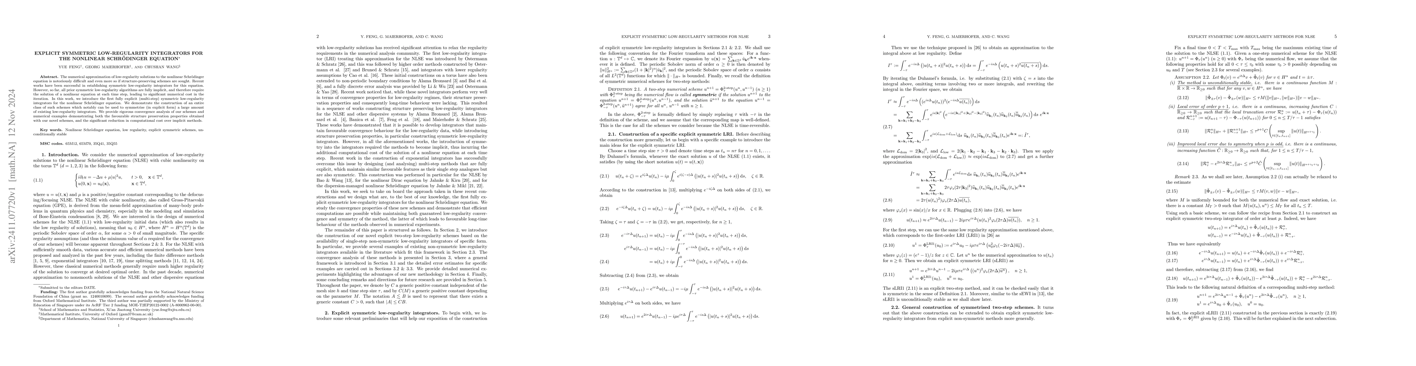 Thumbnail for Explicit symmetric low-regularity integrators for the nonlinear
  Schrödinger equation