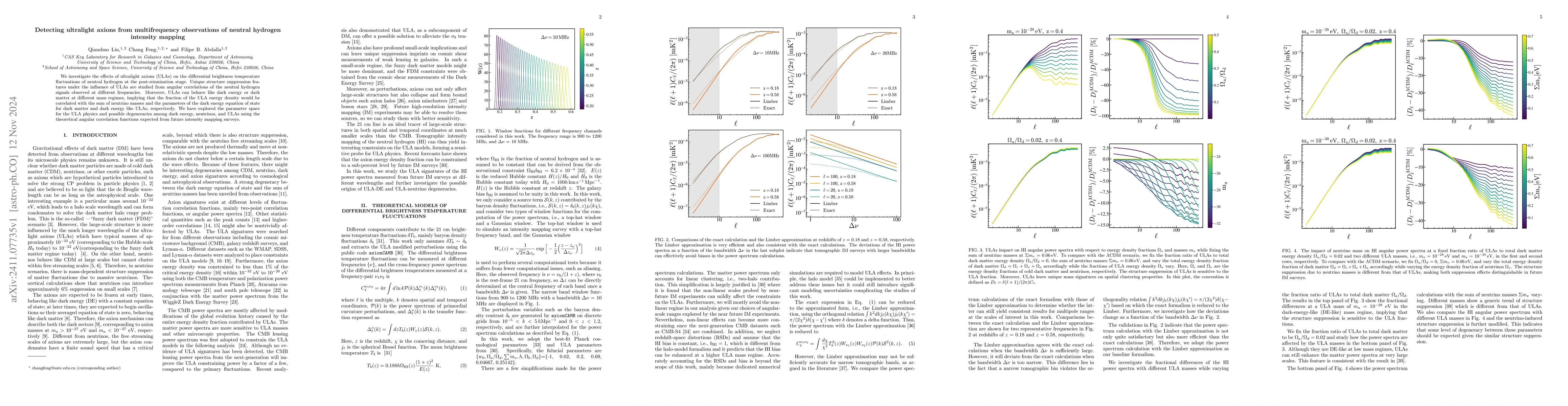 Thumbnail for Detecting ultralight axions from multifrequency observations of neutral
  hydrogen intensity mapping