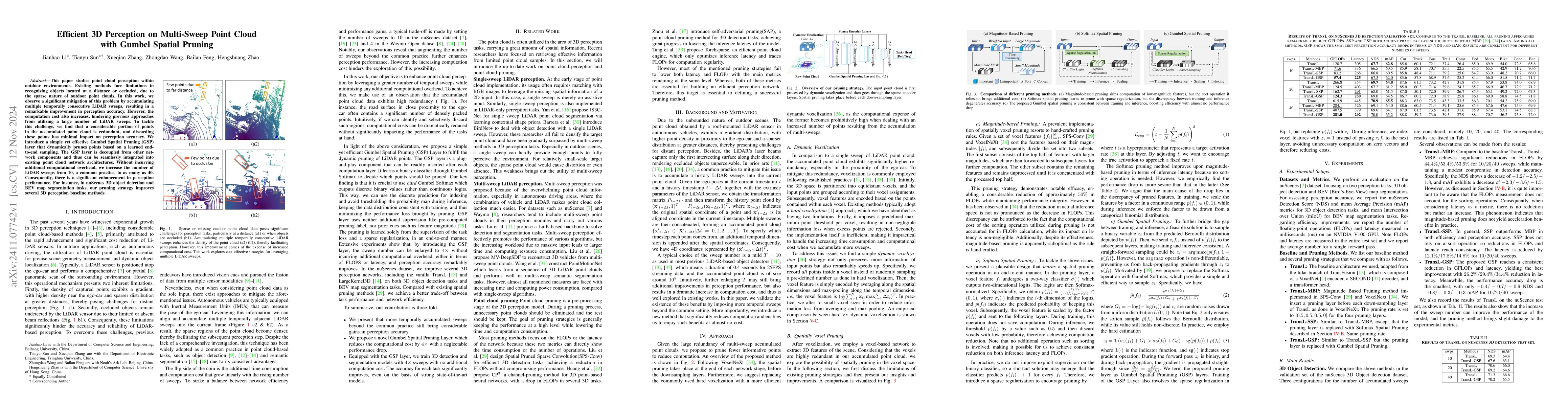 Thumbnail for Efficient 3D Perception on Multi-Sweep Point Cloud with Gumbel Spatial
  Pruning