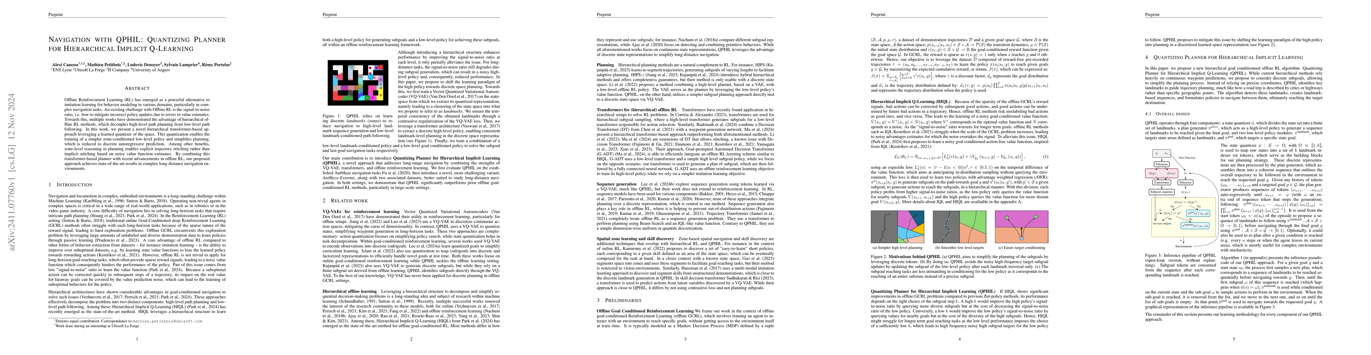 Thumbnail for Navigation with QPHIL: Quantizing Planner for Hierarchical Implicit
  Q-Learning