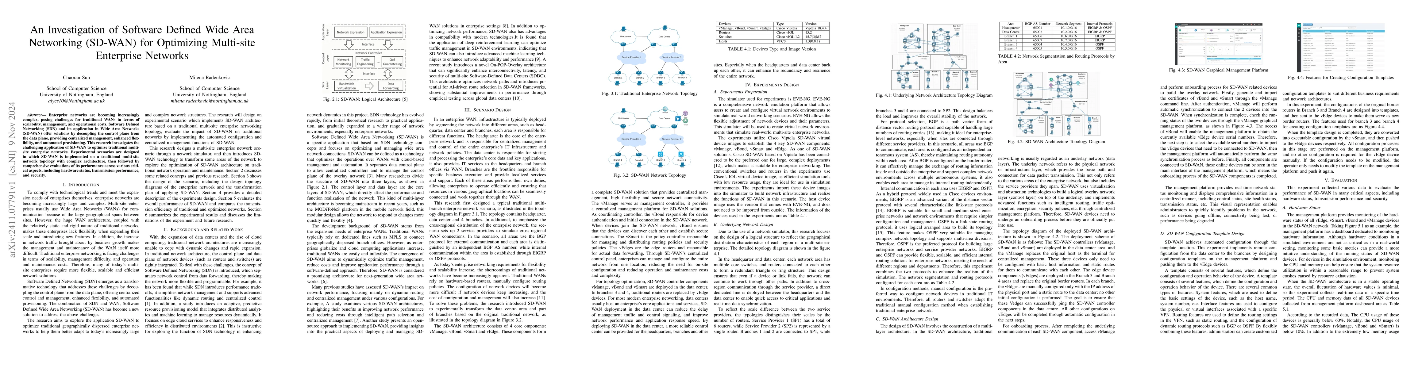 Thumbnail for An Investigation of Software Defined Wide Area Networking (SD-WAN) for
  Optimizing Multi-site Enterprise Networks
