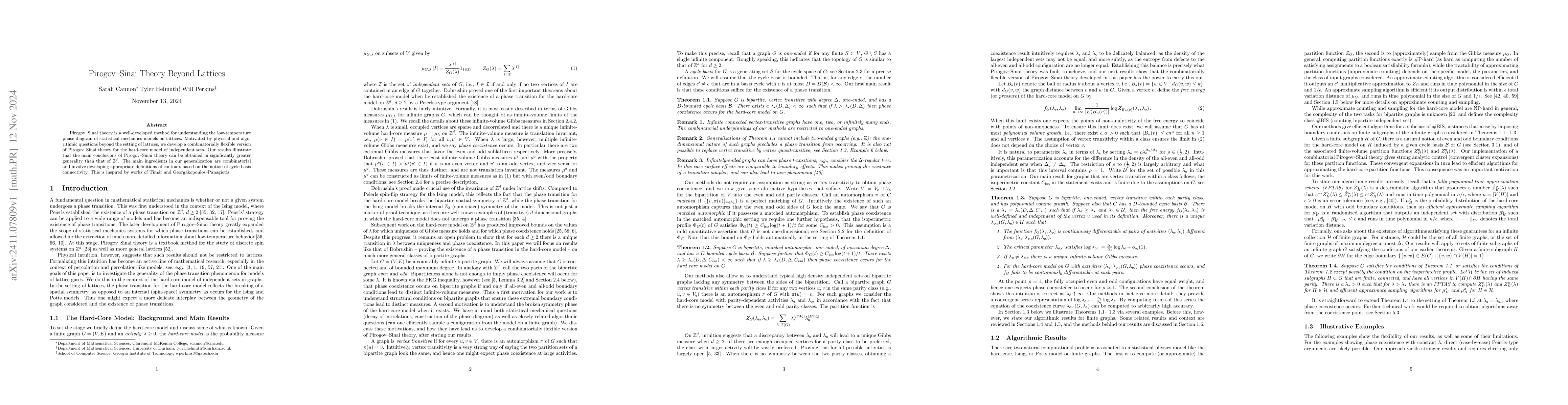 Thumbnail for Pirogov--Sinai Theory Beyond Lattices