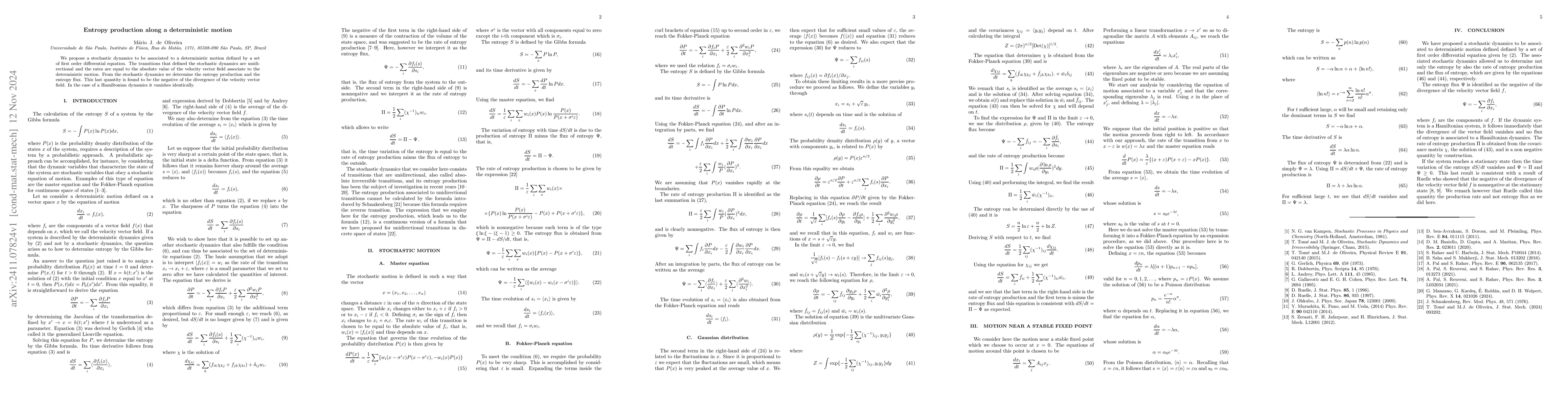 Thumbnail for Entropy production along a deterministic motion