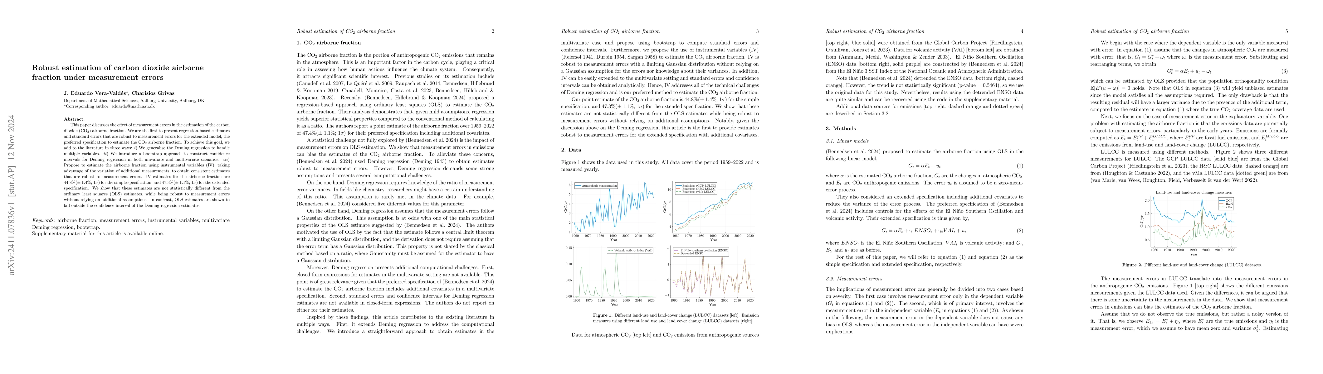 Thumbnail for Robust estimation of carbon dioxide airborne fraction under measurement
  errors