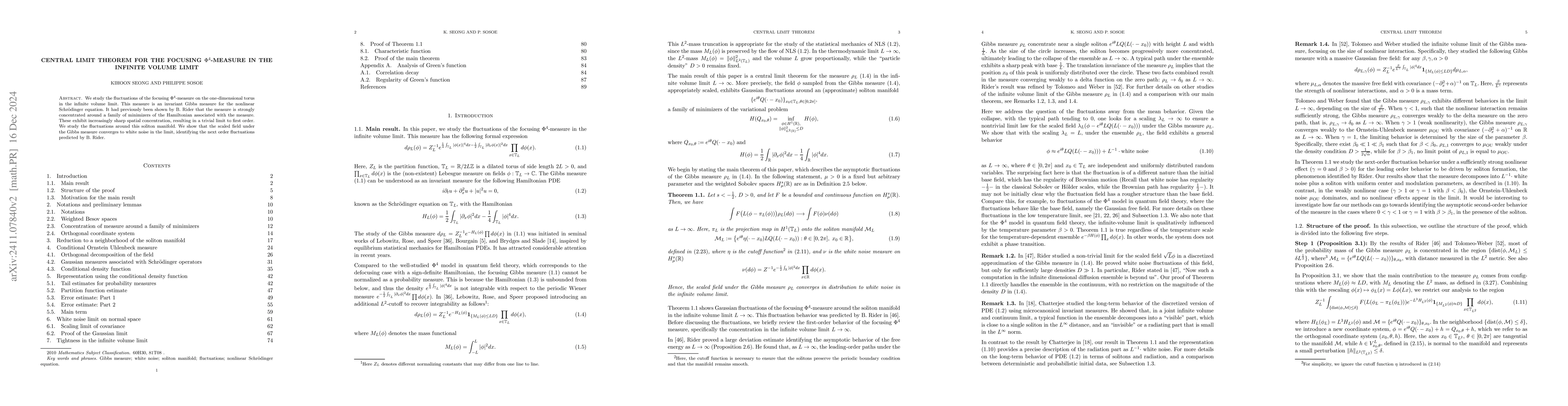 Thumbnail for Central limit theorem for the focusing $Φ^4$-measure in the infinite
  volume limit