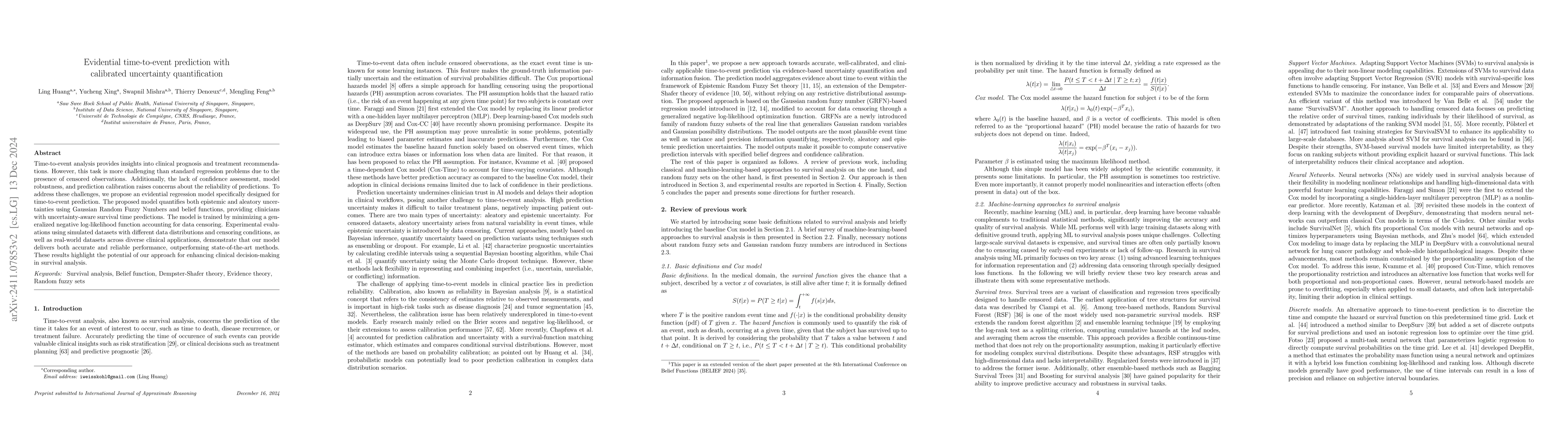 Thumbnail for Evidential time-to-event prediction model with well-calibrated
  uncertainty estimation