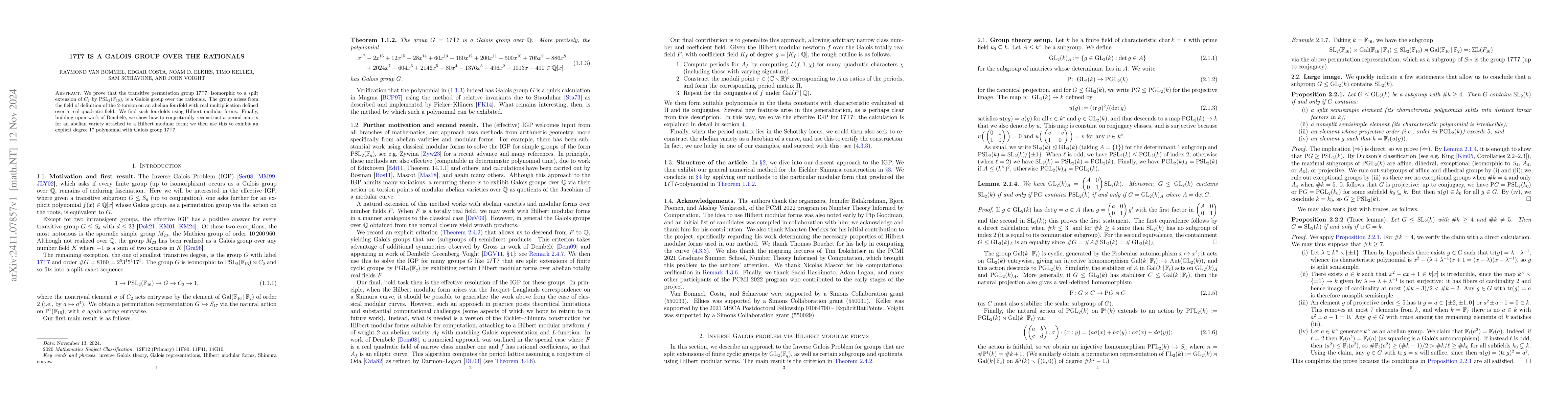 Thumbnail for 17T7 is a Galois group over the rationals
