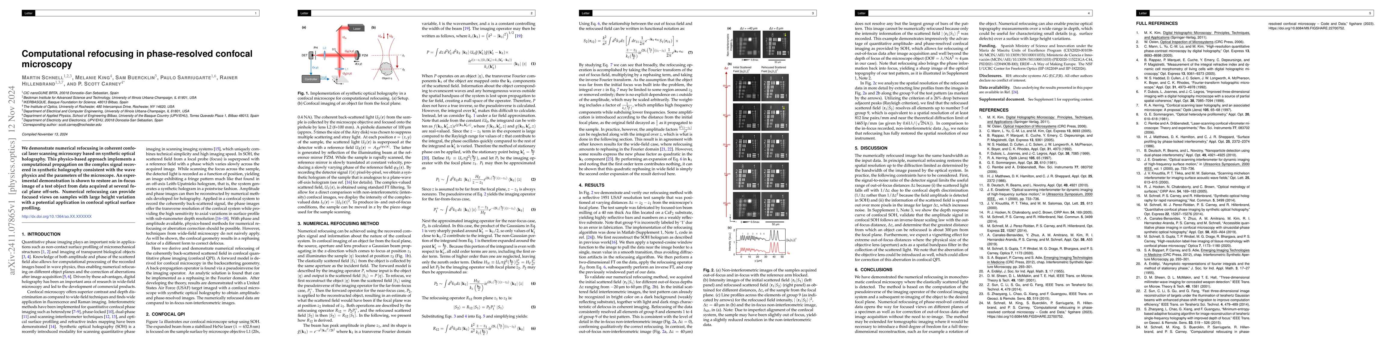 Thumbnail for Computational refocusing in phase-resolved confocal microscopy