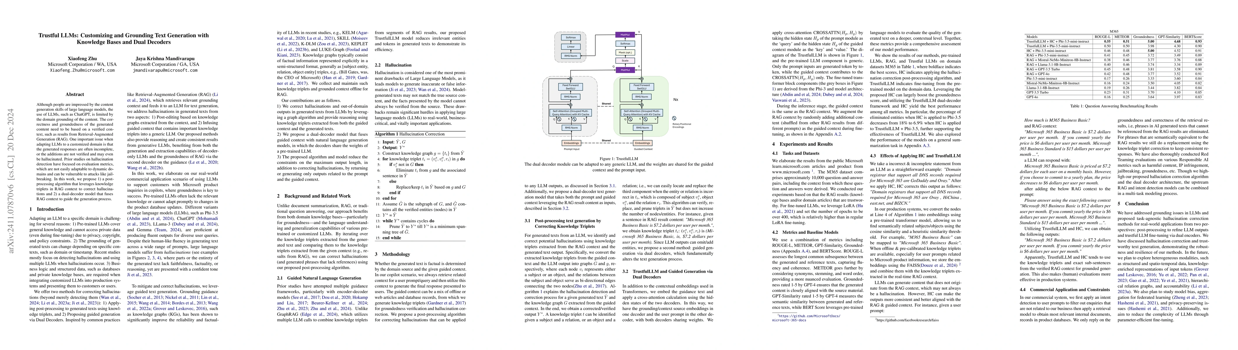 Thumbnail for Trustful LLMs: Customizing and Grounding Text Generation with Knowledge
  Bases and Dual Decoders