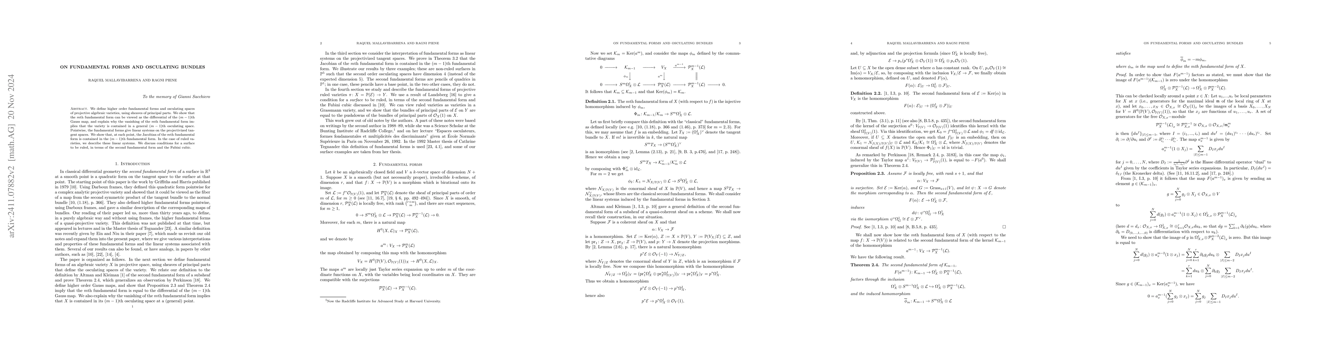 Thumbnail for On fundamental forms and osculating bundles