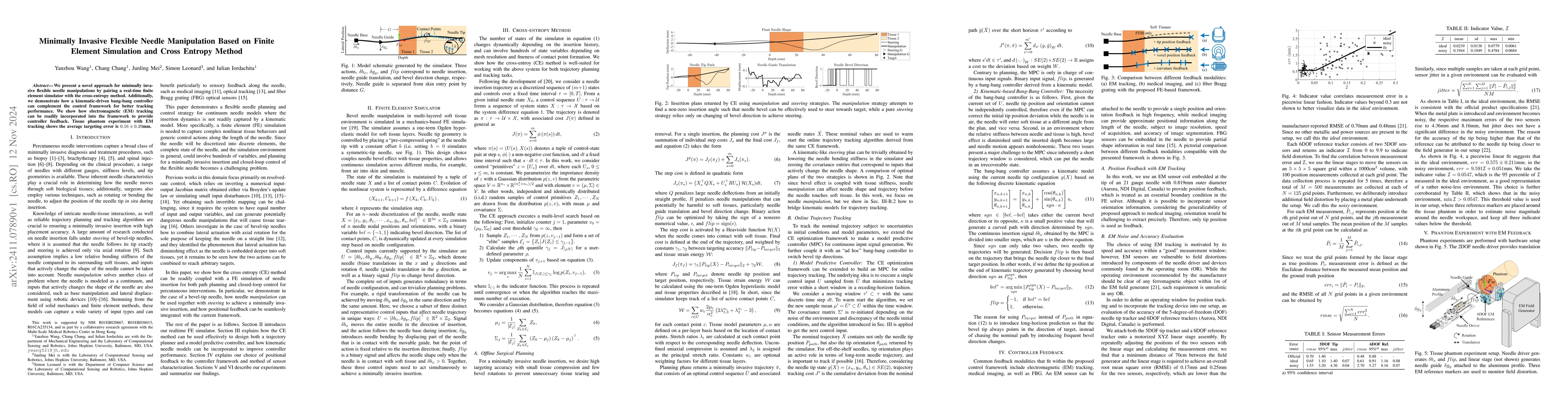 Thumbnail for Minimally Invasive Flexible Needle Manipulation Based on Finite Element
  Simulation and Cross Entropy Method