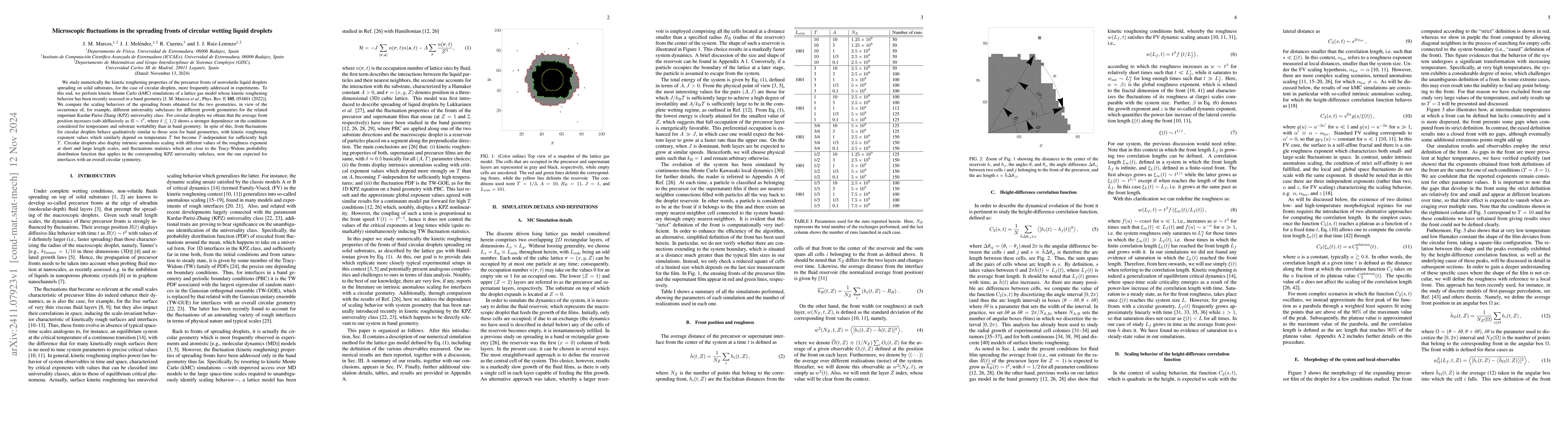 Thumbnail for Microscopic fluctuations in the spreading fronts of circular wetting
  liquid droplets