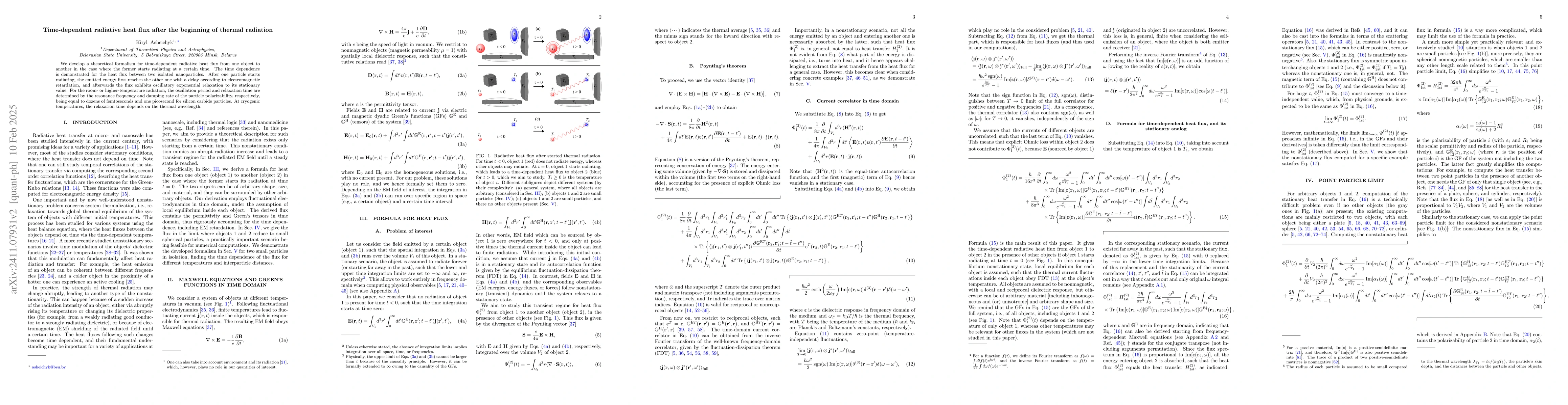 Thumbnail for Time-dependent radiative heat flux due to started thermal radiation
