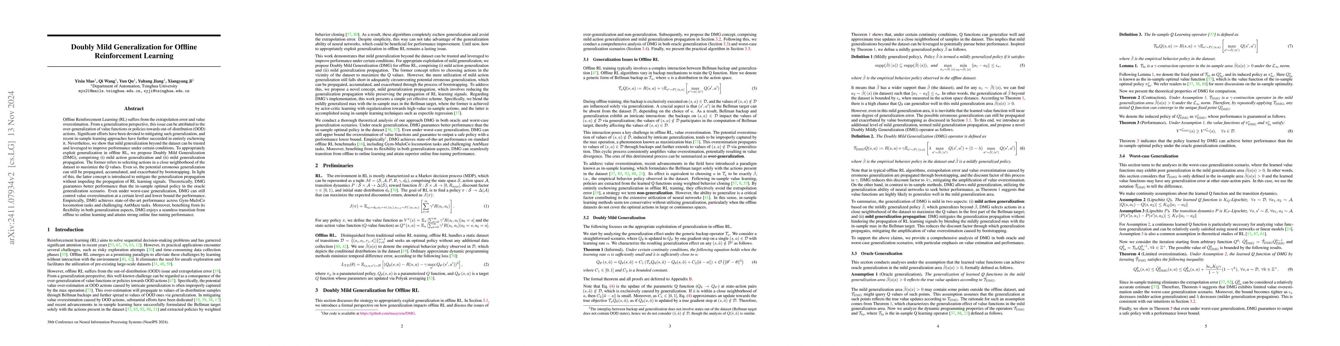 Thumbnail for Doubly Mild Generalization for Offline Reinforcement Learning