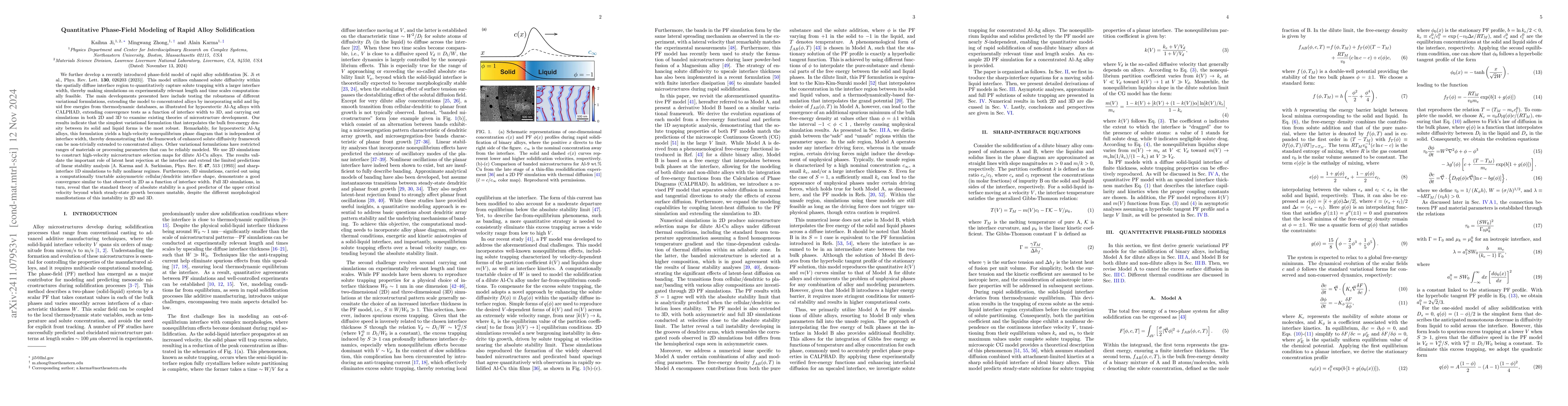 Thumbnail for Quantitative Phase-Field Modeling of Rapid Alloy Solidification