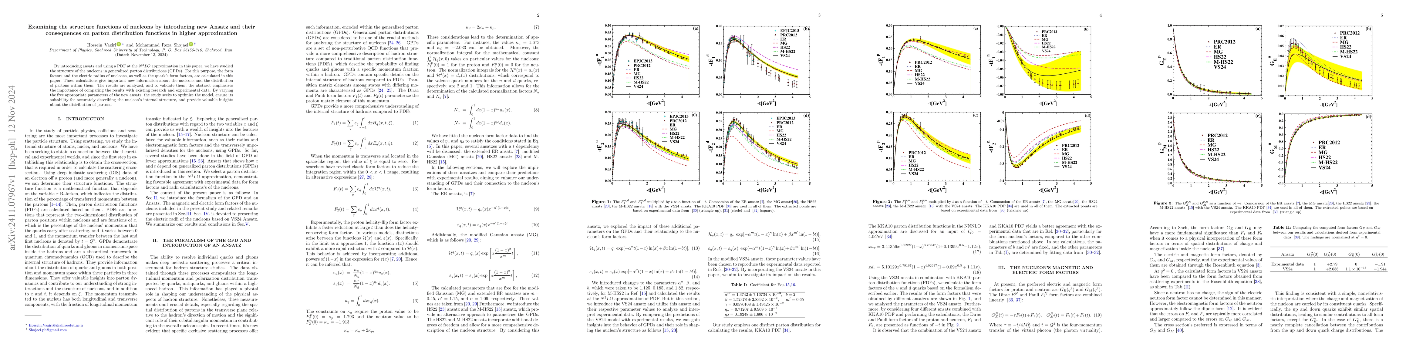 Thumbnail for Examining the structure functions of nucleons by introducing new Ansatz
  and their consequences on parton distribution functions in higher
  approximation