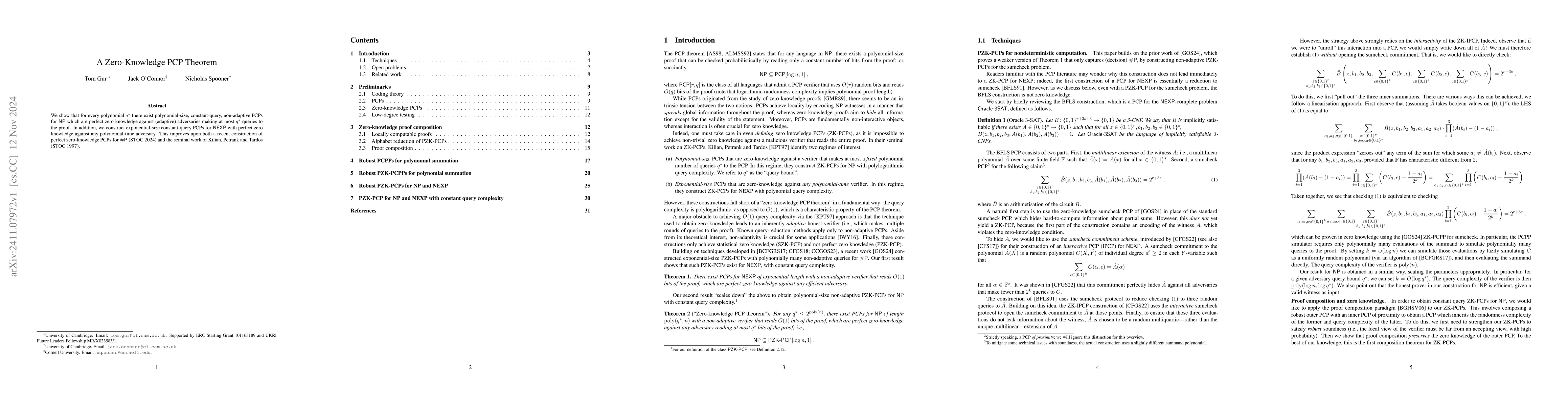 Thumbnail for A Zero-Knowledge PCP Theorem