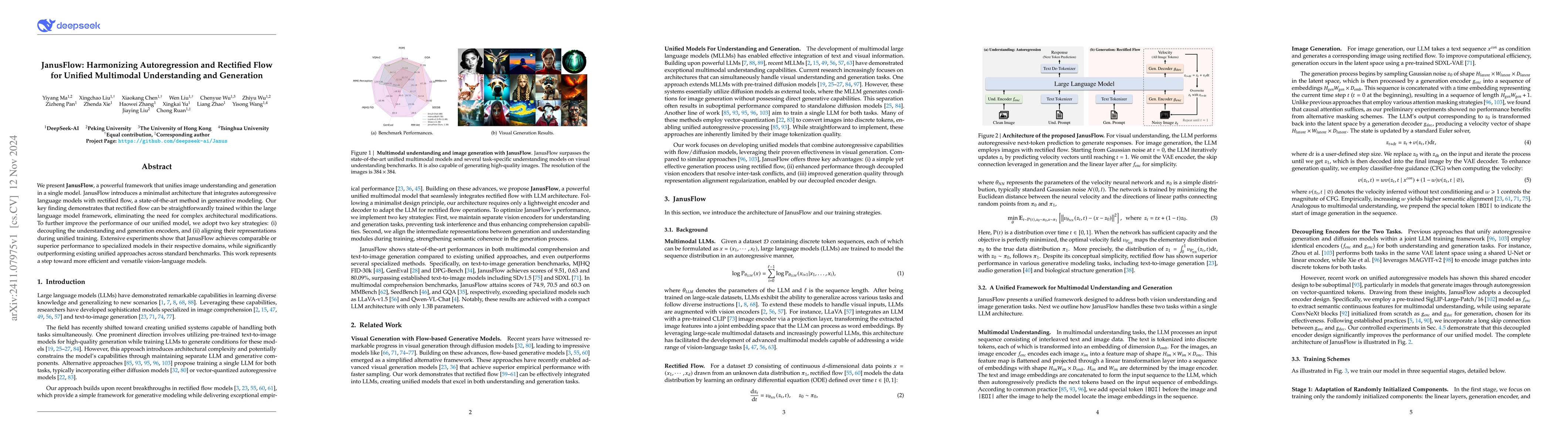 Thumbnail for JanusFlow: Harmonizing Autoregression and Rectified Flow for Unified
  Multimodal Understanding and Generation