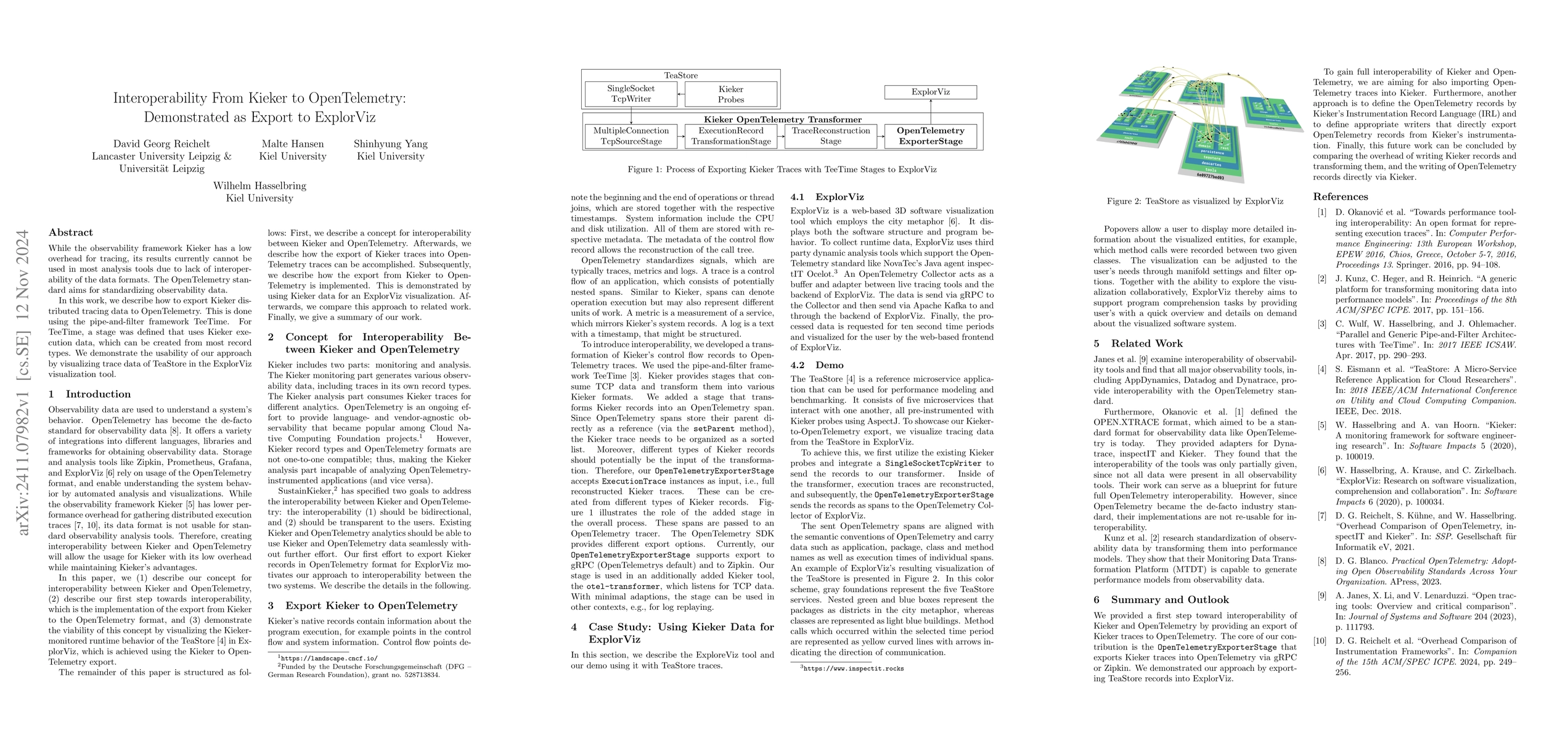 Thumbnail for Interoperability From Kieker to OpenTelemetry: Demonstrated as Export to
  ExplorViz