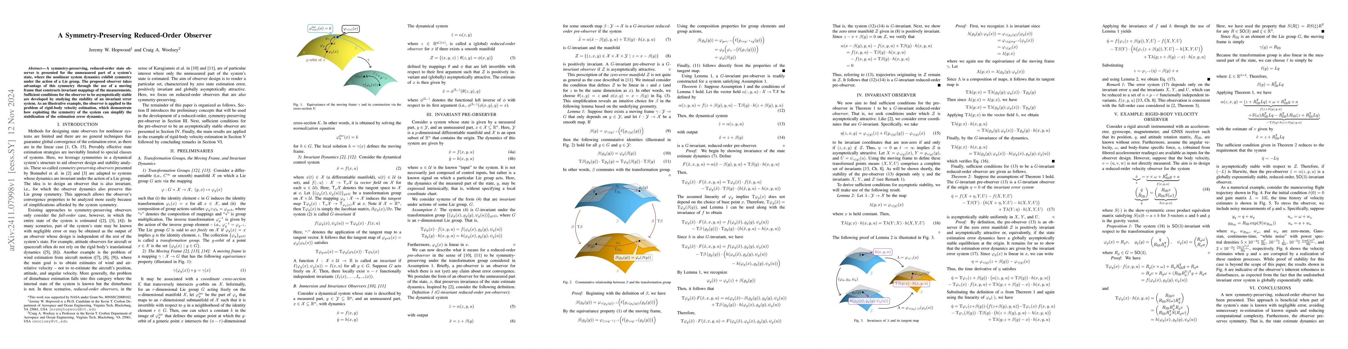 Thumbnail for A Symmetry-Preserving Reduced-Order Observer