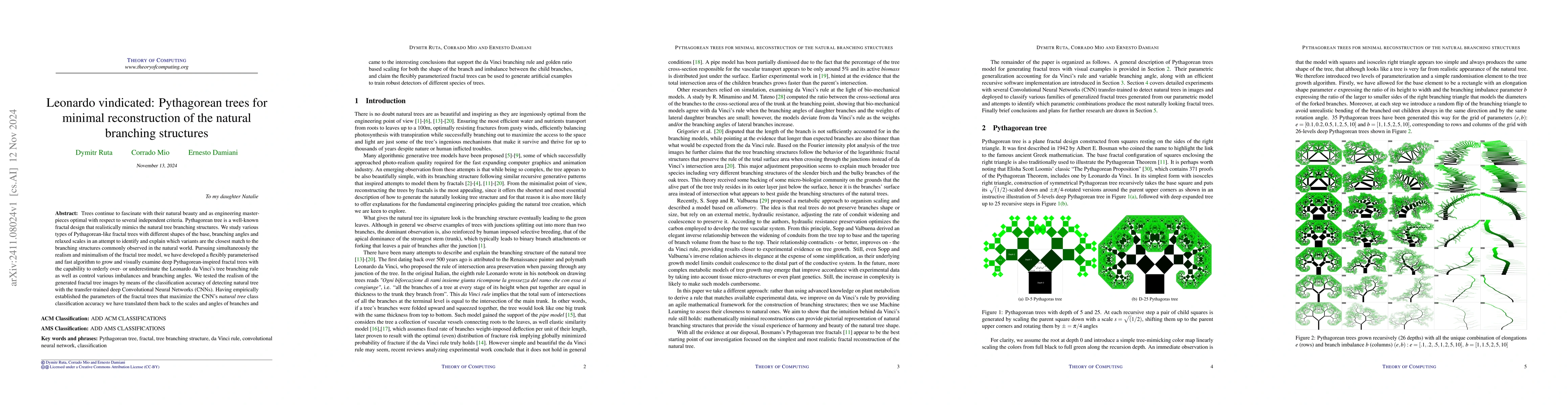 Thumbnail for Leonardo vindicated: Pythagorean trees for minimal reconstruction of the
  natural branching structures