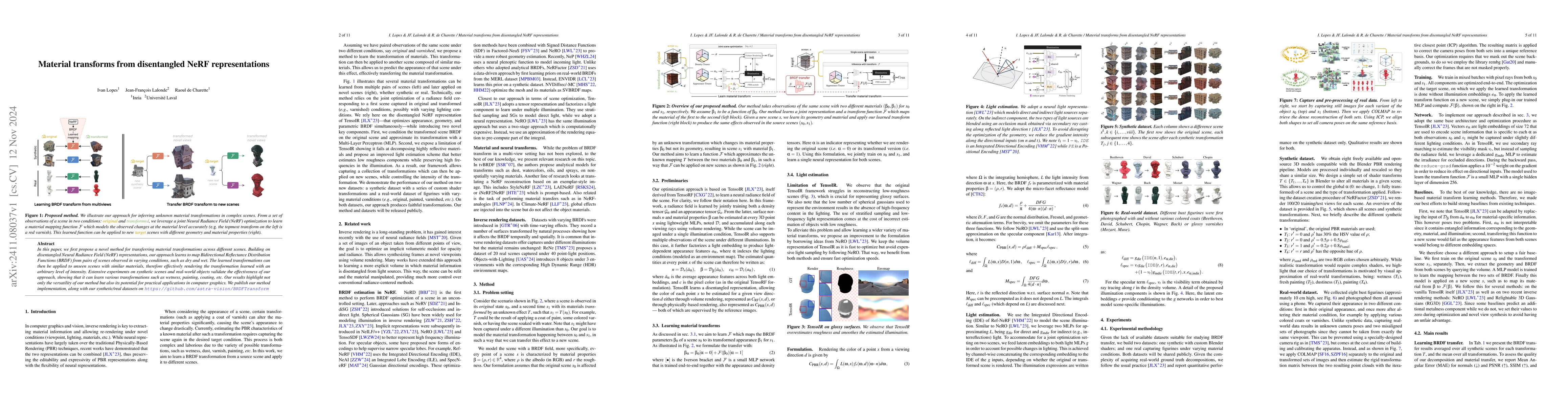 Thumbnail for Material Transforms from Disentangled NeRF Representations
