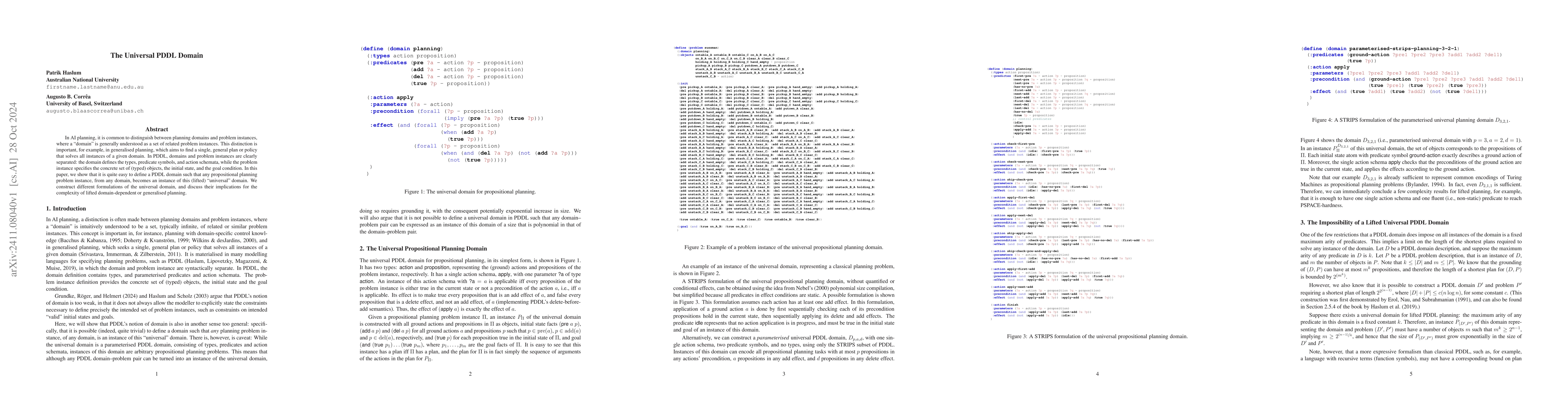 Thumbnail for The Universal PDDL Domain