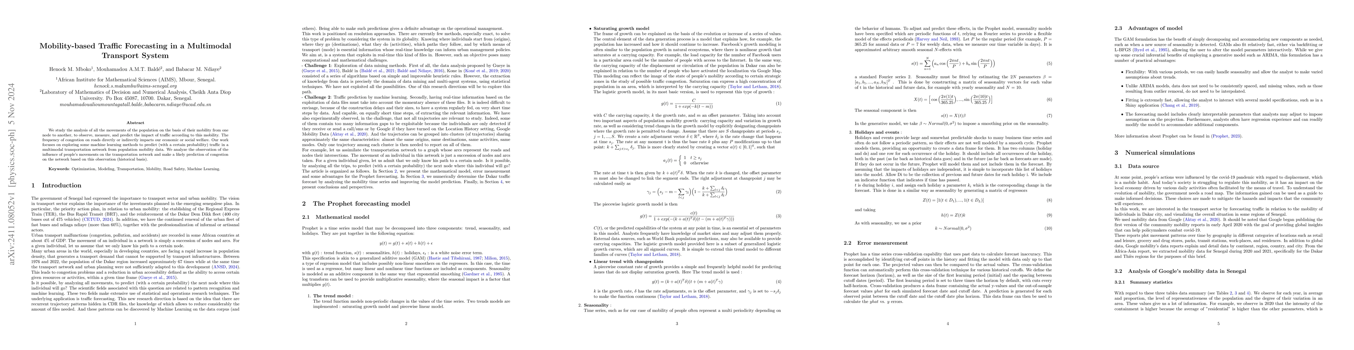 Thumbnail for Mobility-based Traffic Forecasting in a Multimodal Transport System