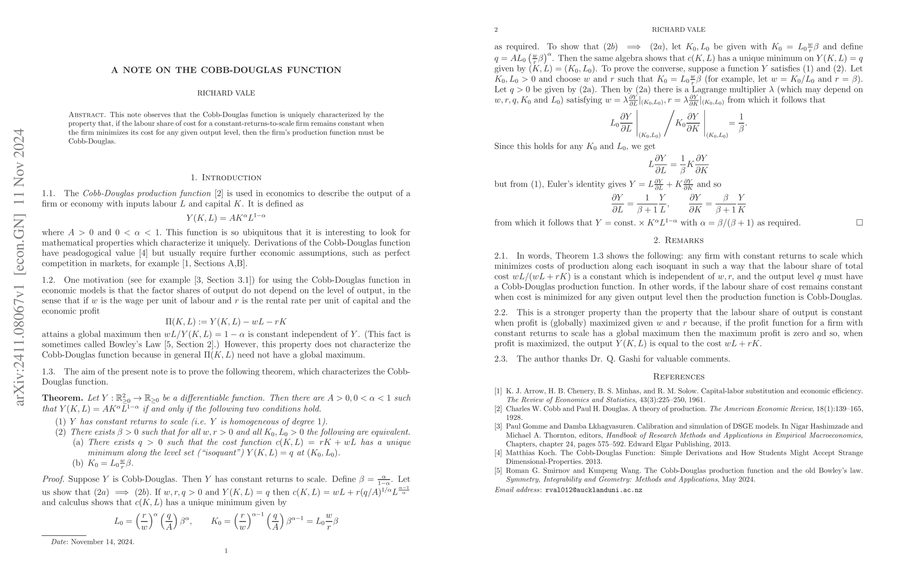 Thumbnail for A note on the Cobb-Douglas function