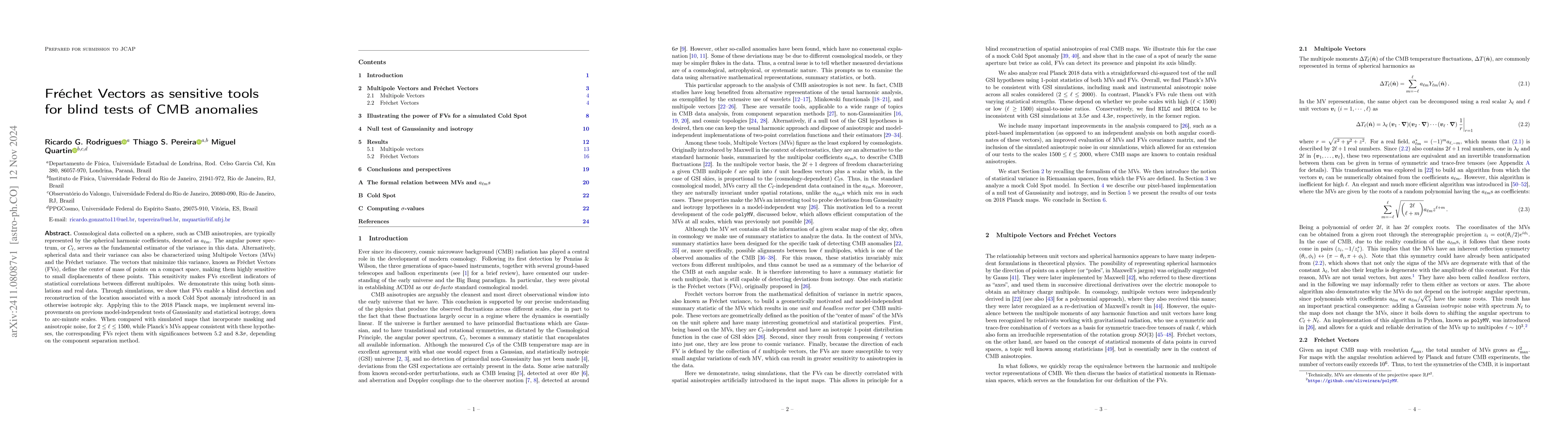Thumbnail for Fréchet Vectors as sensitive tools for blind tests of CMB anomalies