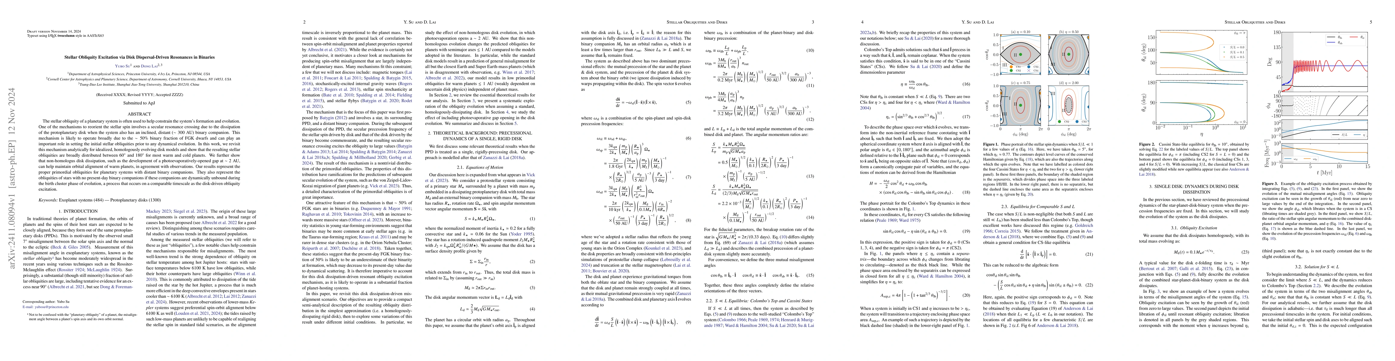 Thumbnail for Stellar Obliquity Excitation via Disk Dispersal-Driven Resonances in
  Binaries