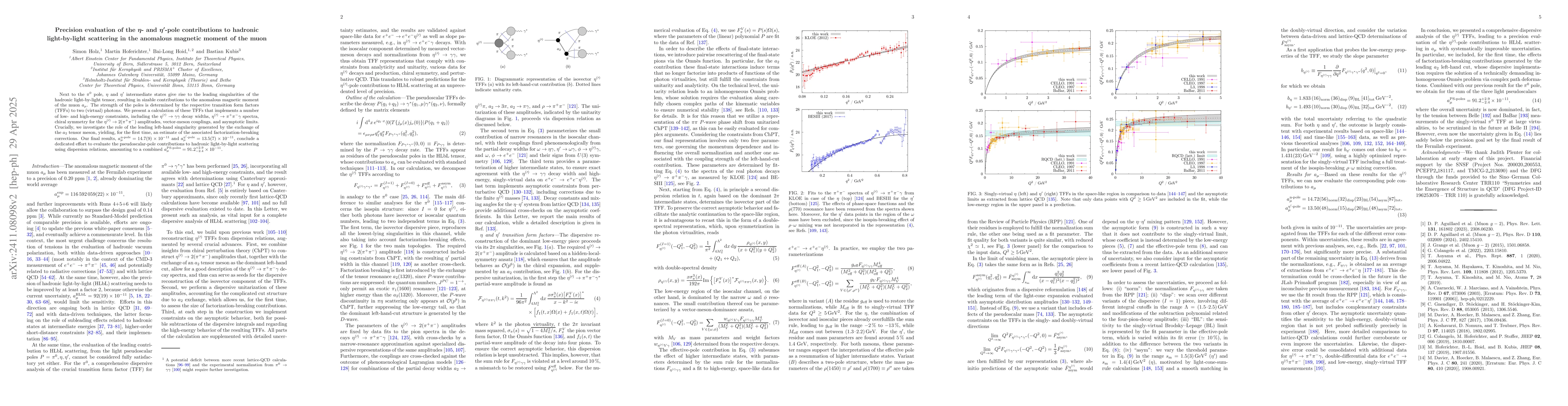 Thumbnail for A precision evaluation of the $η$- and $η'$-pole contributions to
  hadronic light-by-light scattering in the anomalous magnetic moment of the
  muon