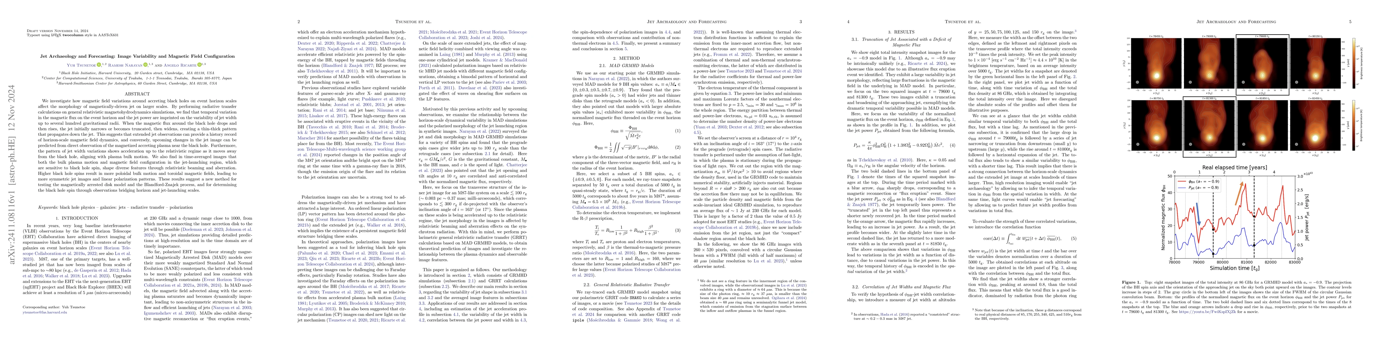 Thumbnail for Jet Archaeology and Forecasting: Image Variability and Magnetic Field
  Configuration