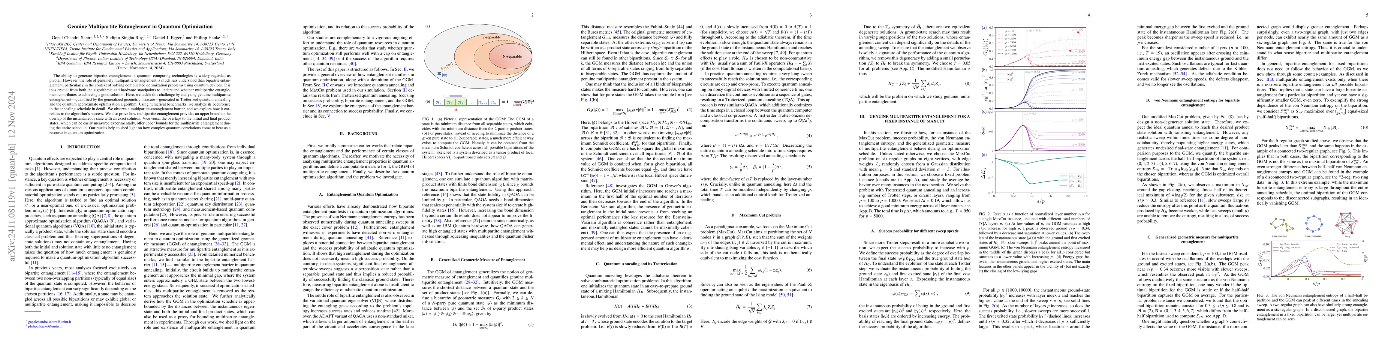 Thumbnail for Genuine Multipartite Entanglement in Quantum Optimization