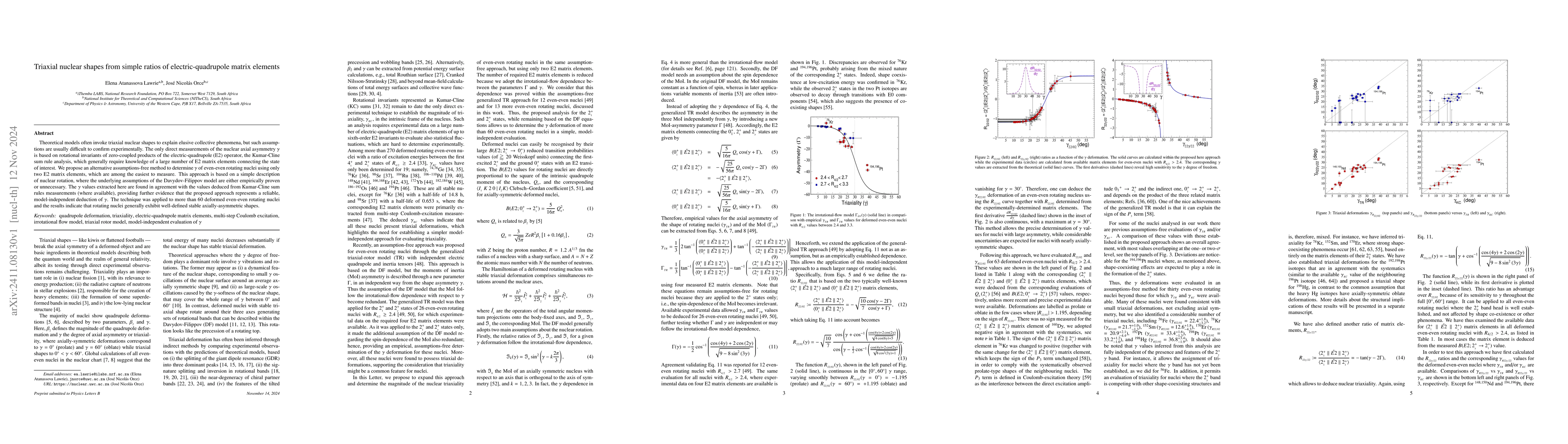 Thumbnail for Triaxial nuclear shapes from simple ratios of electric-quadrupole matrix
  elements