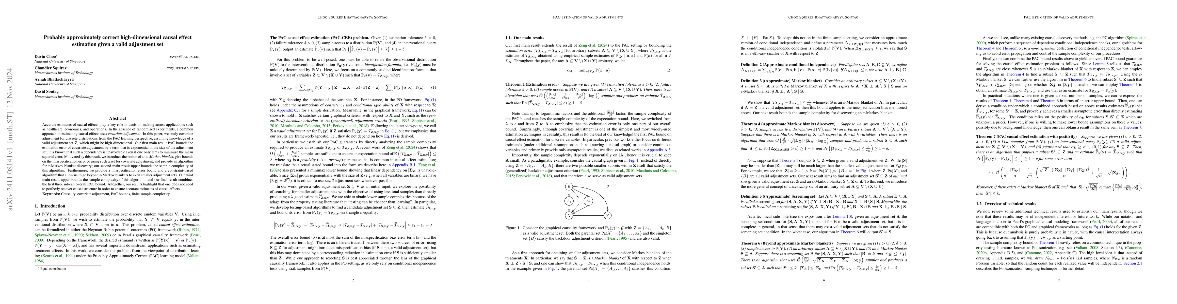 Thumbnail for Probably approximately correct high-dimensional causal effect estimation
  given a valid adjustment set