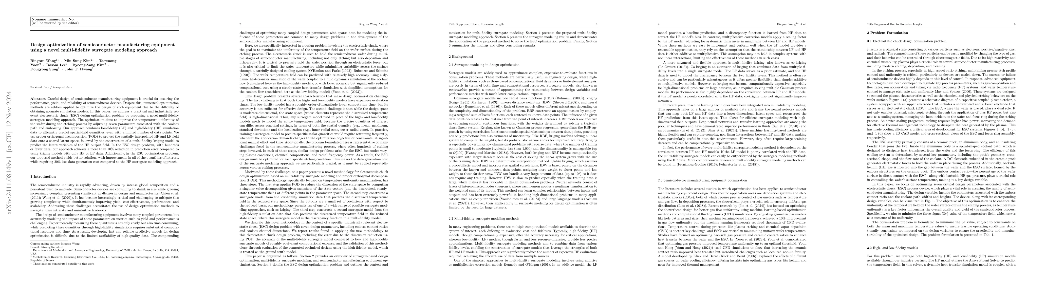 Thumbnail for Design optimization of semiconductor manufacturing equipment using a
  novel multi-fidelity surrogate modeling approach