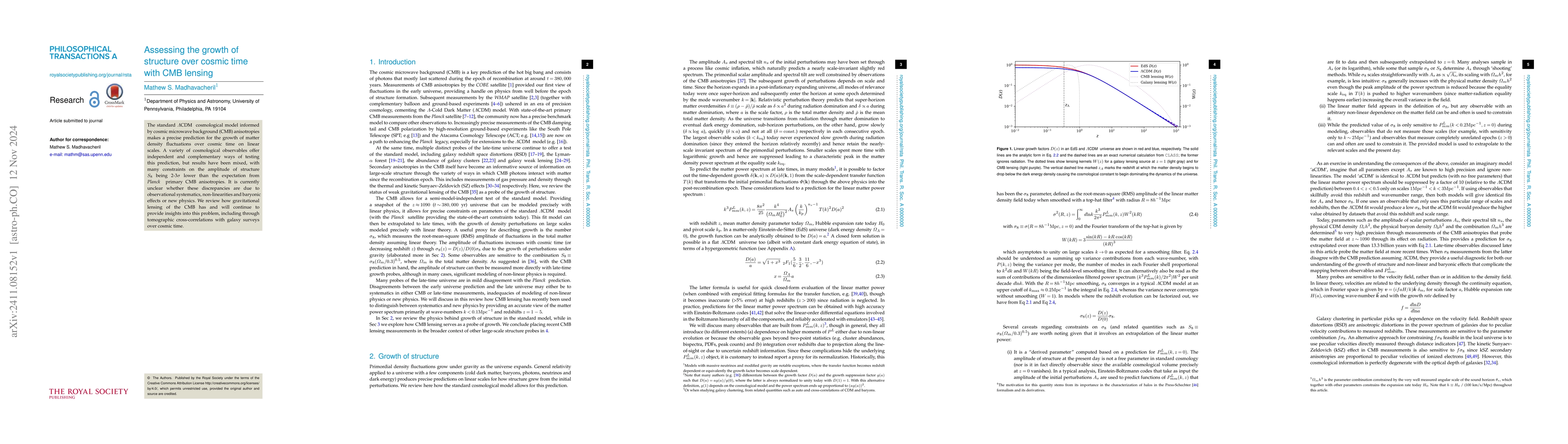 Thumbnail for Assessing the growth of structure over cosmic time with CMB lensing