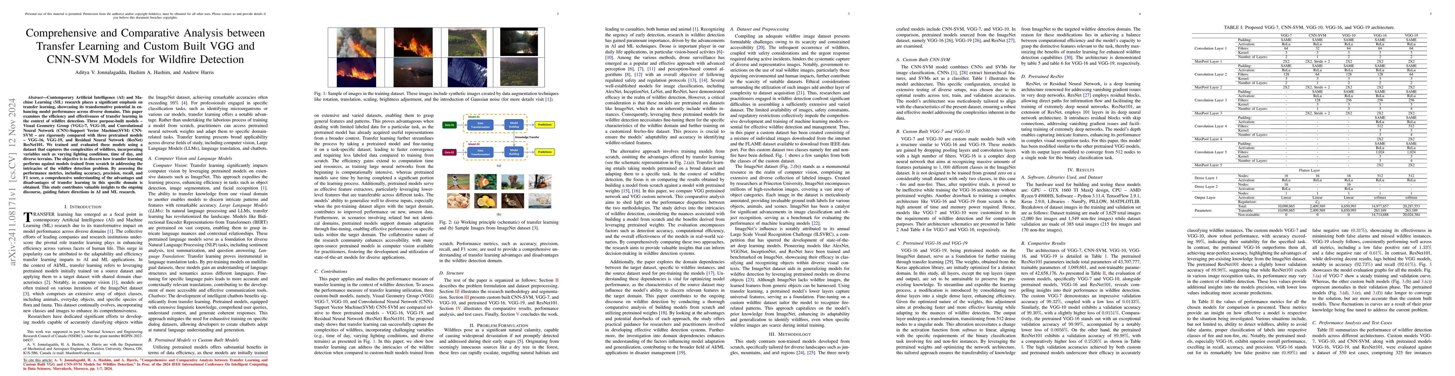 Thumbnail for Comprehensive and Comparative Analysis between Transfer Learning and
  Custom Built VGG and CNN-SVM Models for Wildfire Detection