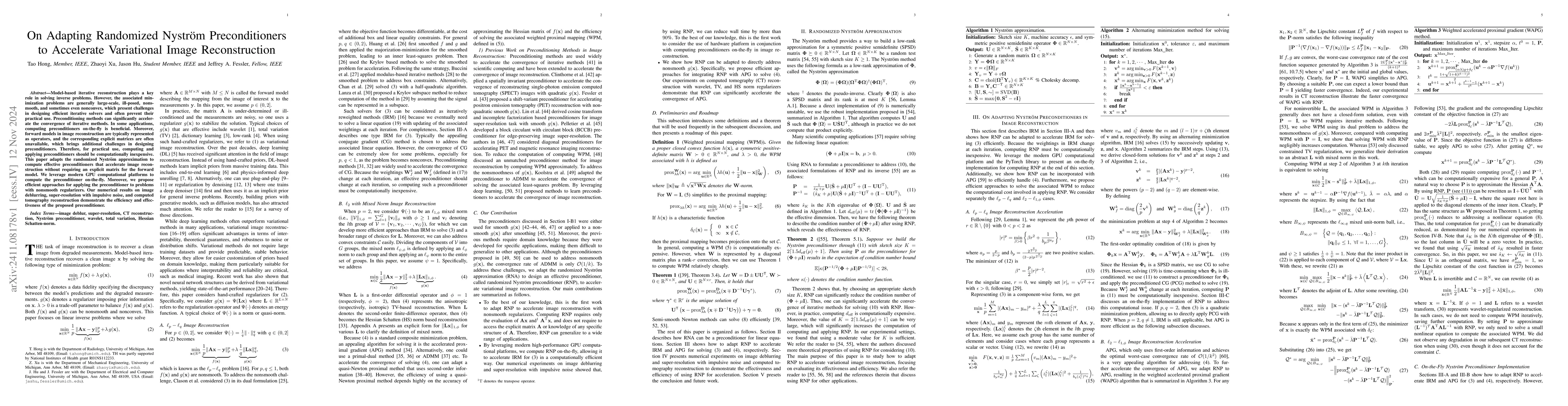 Thumbnail for On Adapting Randomized Nyström Preconditioners to Accelerate
  Variational Image Reconstruction