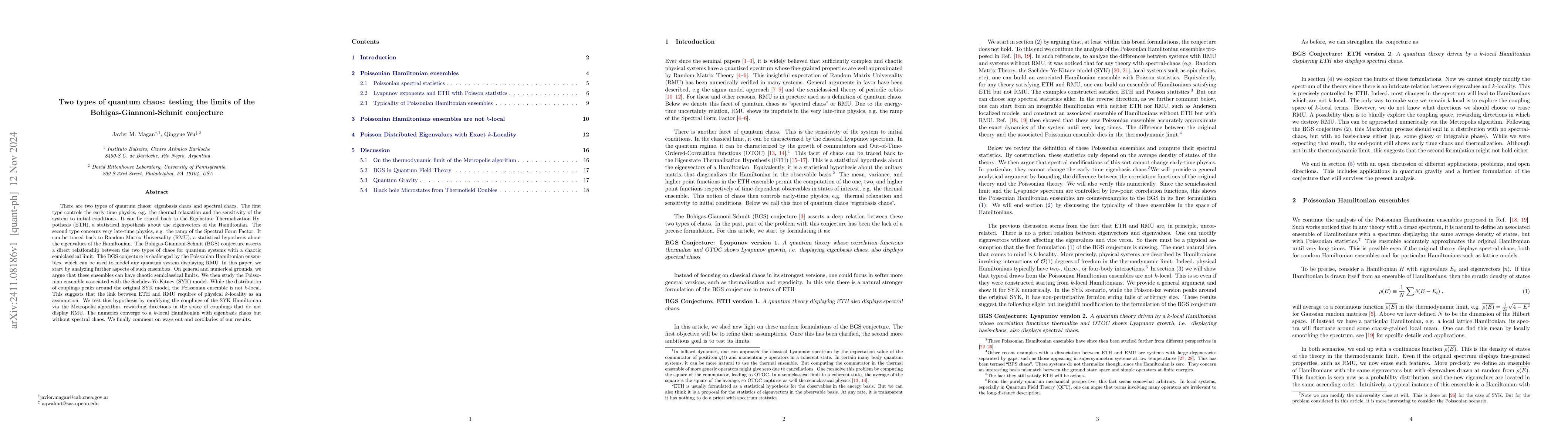 Thumbnail for Two types of quantum chaos: testing the limits of the
  Bohigas-Giannoni-Schmit conjecture