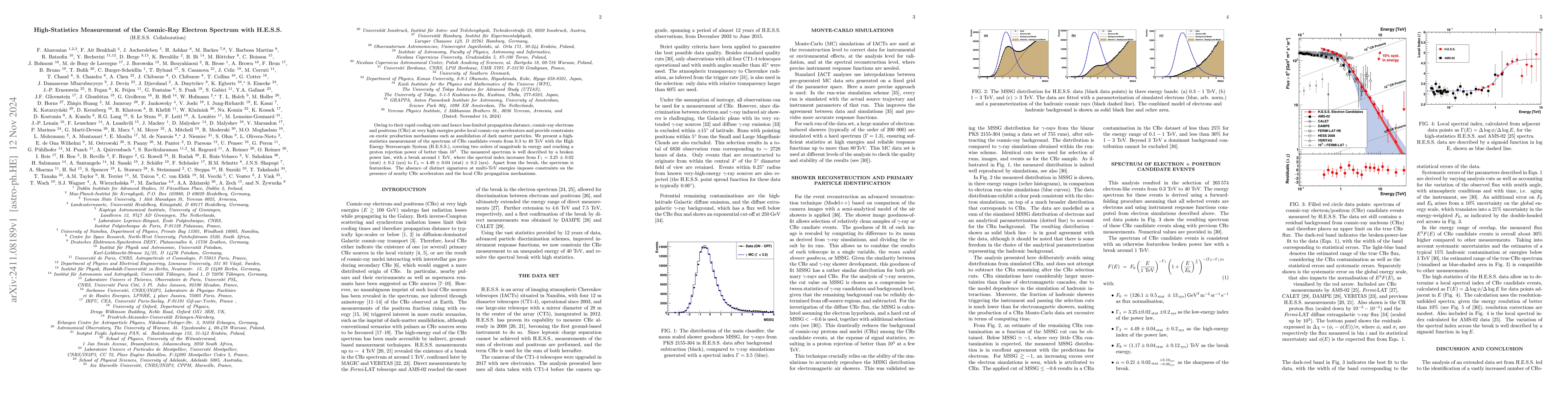 Thumbnail for High-Statistics Measurement of the Cosmic-Ray Electron Spectrum with
  H.E.S.S