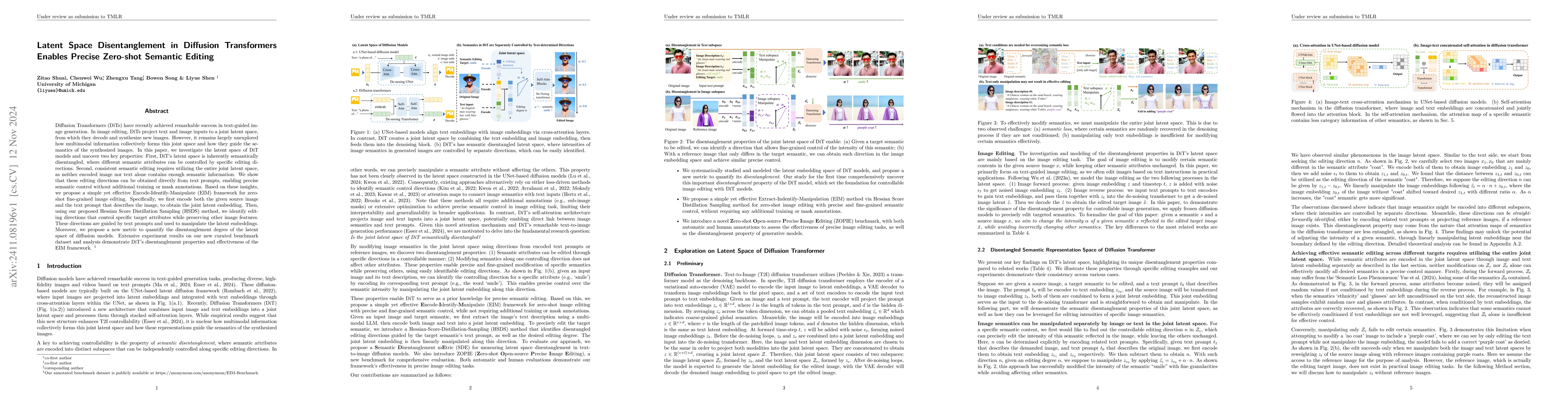 Thumbnail for Latent Space Disentanglement in Diffusion Transformers Enables Precise
  Zero-shot Semantic Editing