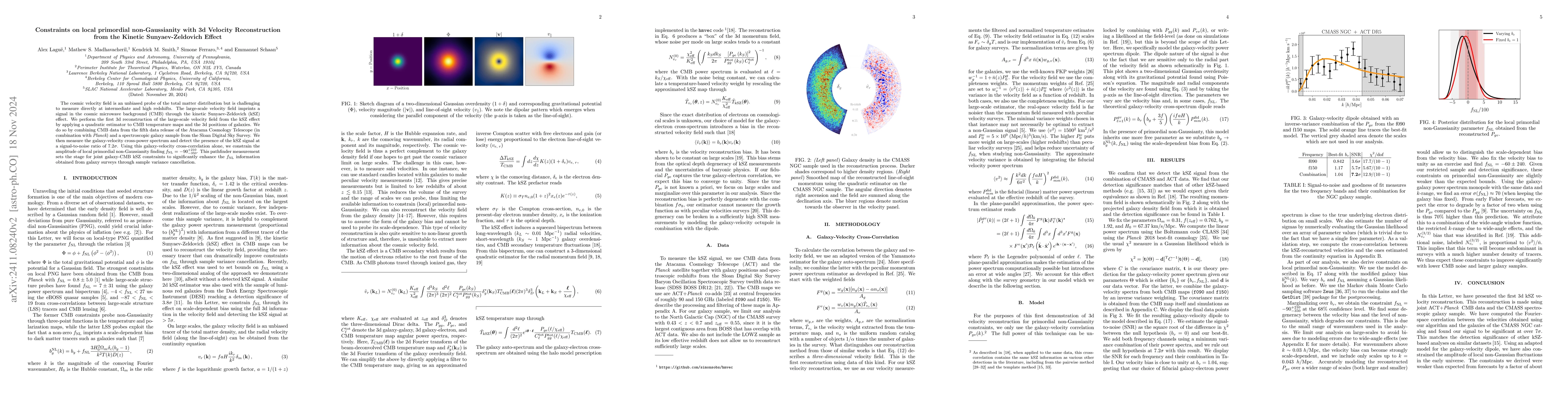 Thumbnail for Constraints on local primordial non-Gaussianity with 3d Velocity
  Reconstruction from the Kinetic Sunyaev-Zeldovich Effect