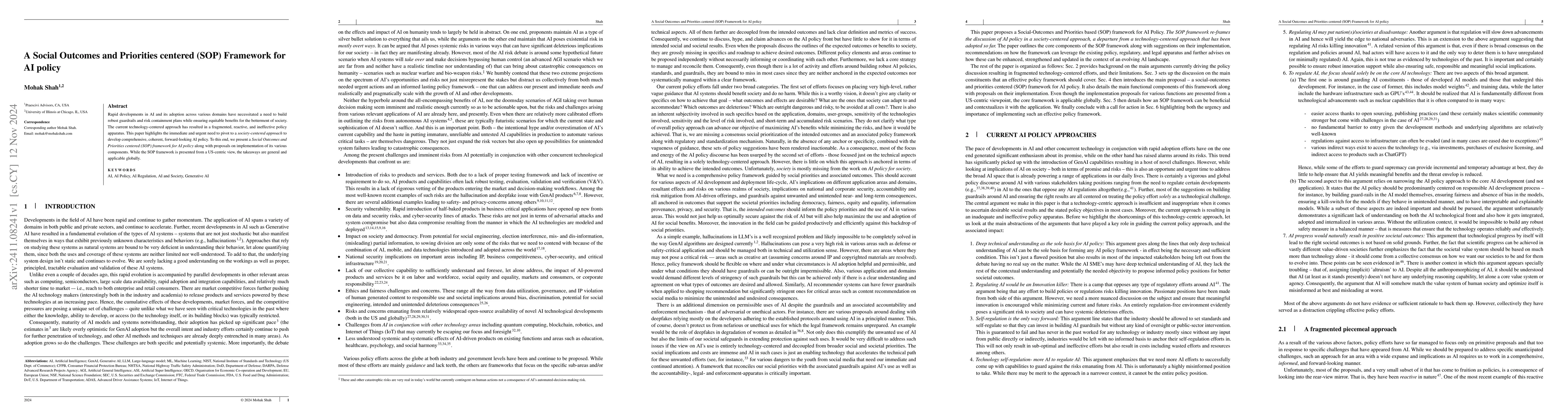 Thumbnail for A Social Outcomes and Priorities centered (SOP) Framework for AI policy