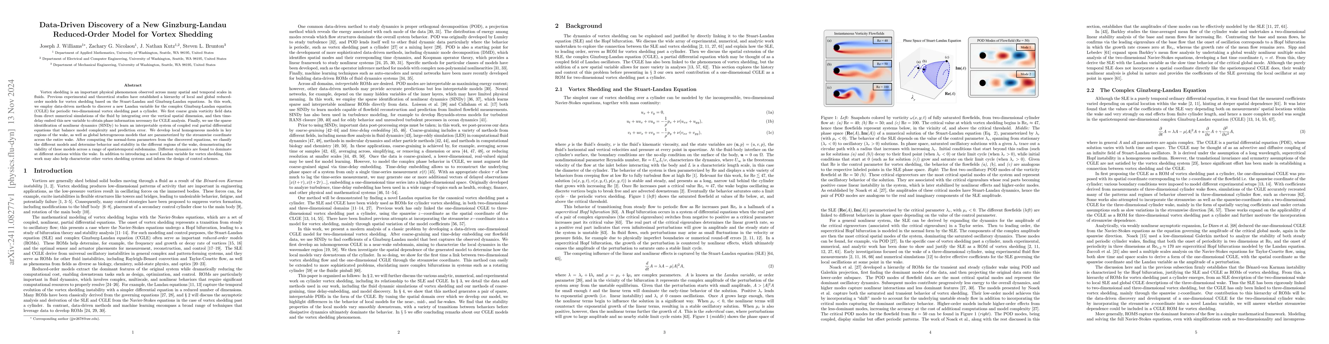 Thumbnail for Data-Driven Discovery of a New Ginzburg-Landau Reduced-Order Model for
  Vortex Shedding