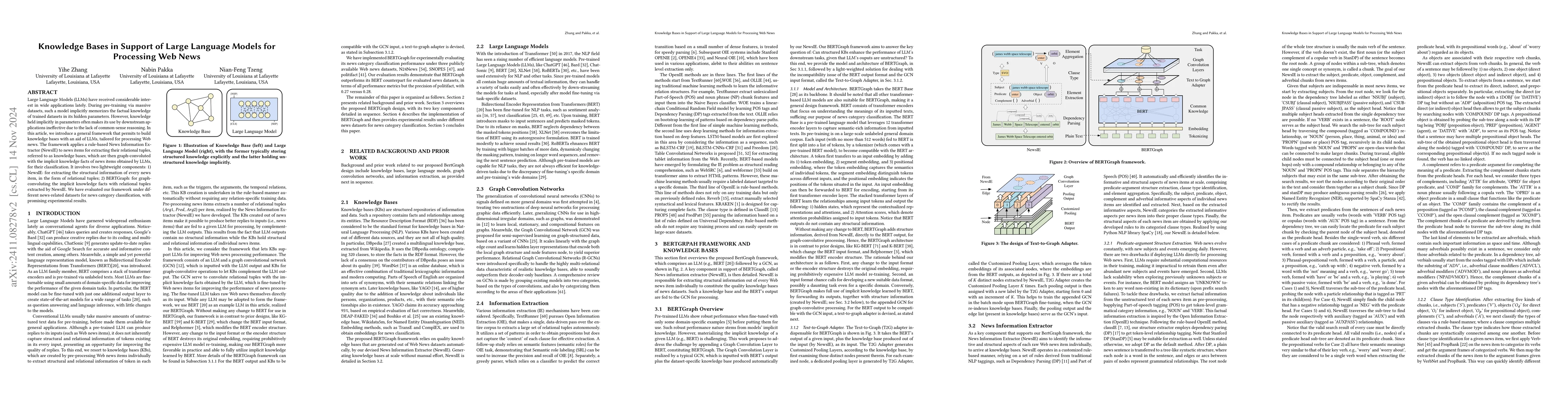 Thumbnail for Knowledge Bases in Support of Large Language Models for Processing Web
  News